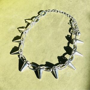 Silver Metal Spike Choker